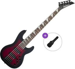 Baixo de 5 cordas Jackson JS Series Concert Bass JS3VQ AH Basic SET Transparent Red Burst Baixo de 5 cordas