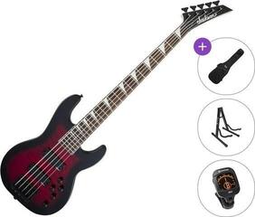 5-strenget basguitar Jackson JS Series Concert Bass JS3VQ AH Standard SET Transparent Red Burst 5-strenget basguitar