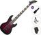5-strenget basguitar Jackson JS Series Concert Bass JS3VQ AH Standard SET Transparent Red Burst 5-strenget basguitar