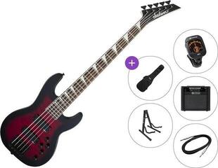 5-strenget basguitar Jackson JS Series Concert Bass JS3VQ AH Premium SET Transparent Red Burst 5-strenget basguitar