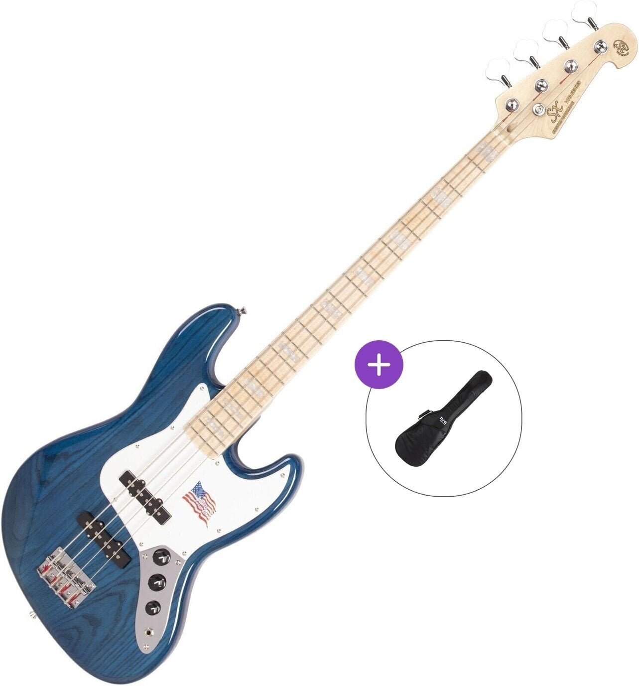 Električna bas gitara SX SJB75 Basic SET Trans Blue Električna bas gitara
