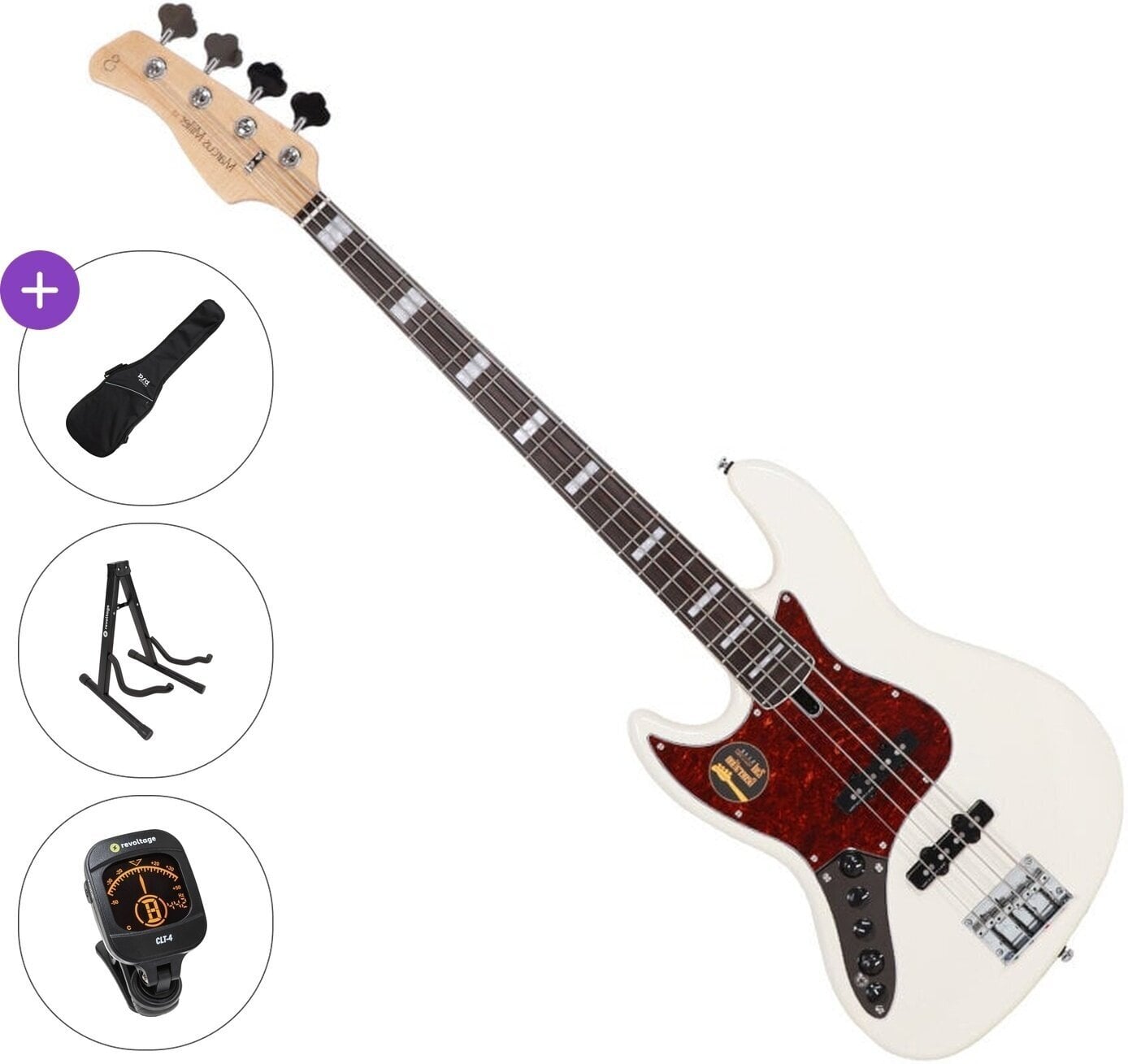 Bas electric Sire Marcus Miller V7 Alder-4 LH 2nd Gen Standard SET Alb Antic Bas electric