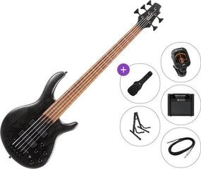 5 žičana bas gitara Cort B5 Element Open Pore Premium SET Trans Black 5 žičana bas gitara