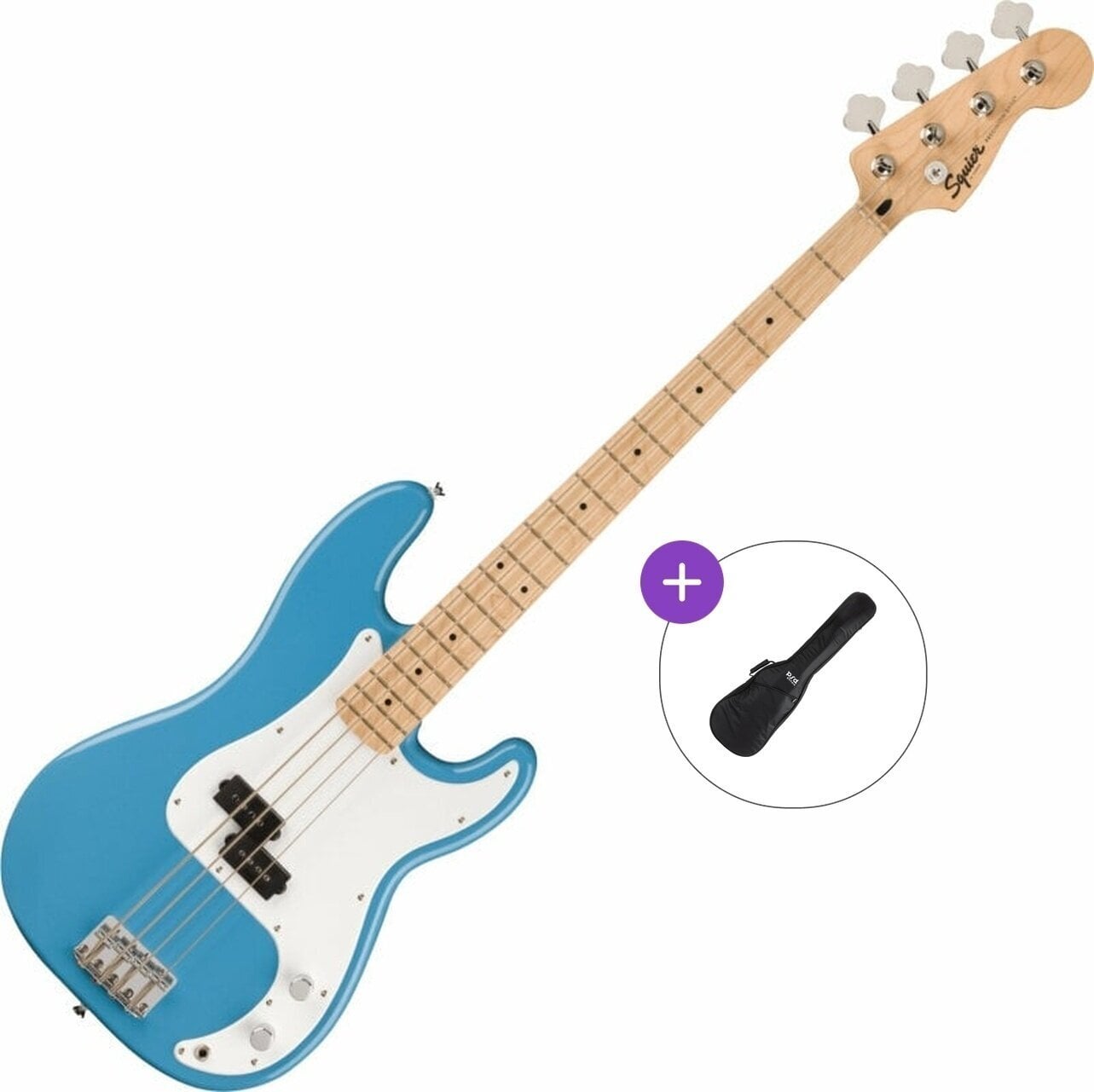 4-strengs bassgitar Fender Squier Sonic Precision Bass MN Basic SET California Blue 4-strengs bassgitar