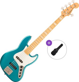 5-strenget basguitar Fender Squier Classic Vibe Active '70s Jazz Bass V MN Basic SET Ocean Turquoise 5-strenget basguitar - 1