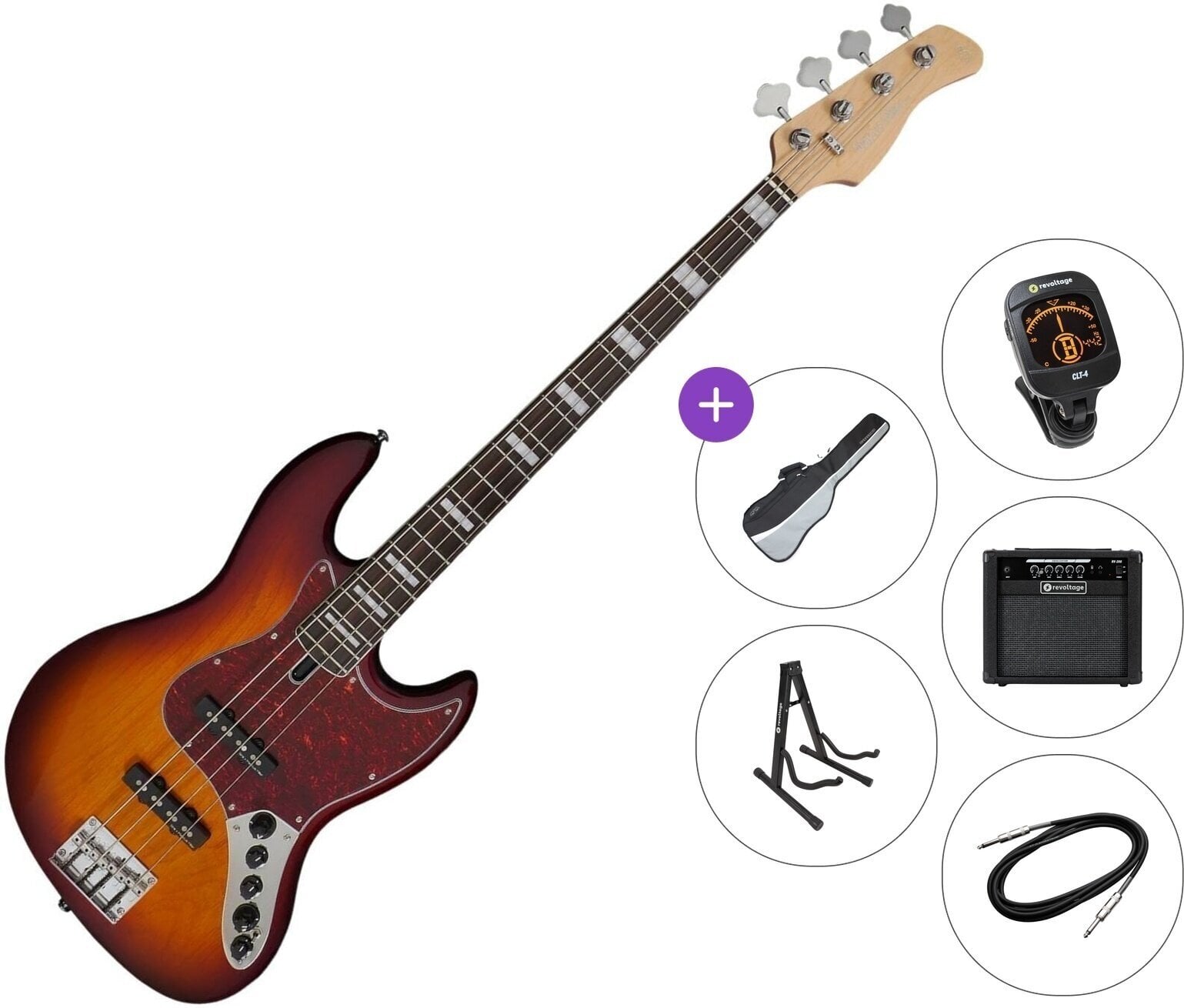 Elektrická baskytara Sire Marcus Miller V7 Alder-4 2nd Gen Premium SET Tobacco Sunburst Elektrická baskytara