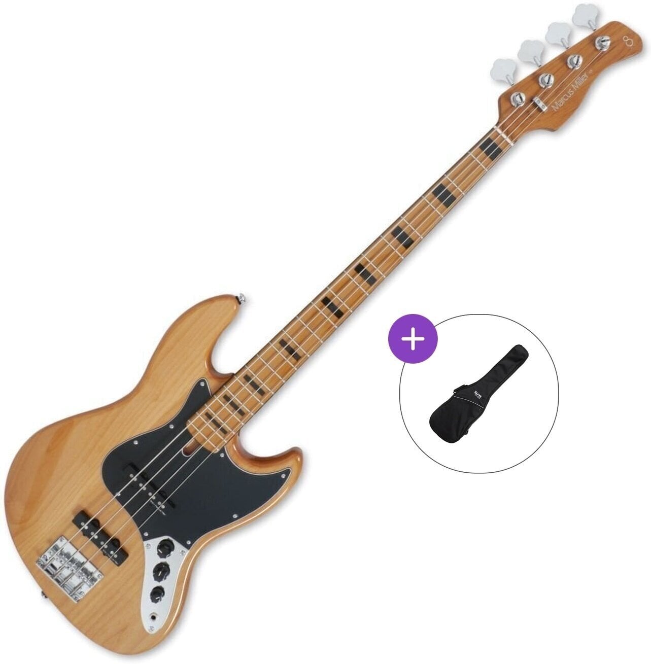 4-strängad basgitarr Sire Marcus Miller V5 Alder-4 Basic SET Natural 4-strängad basgitarr