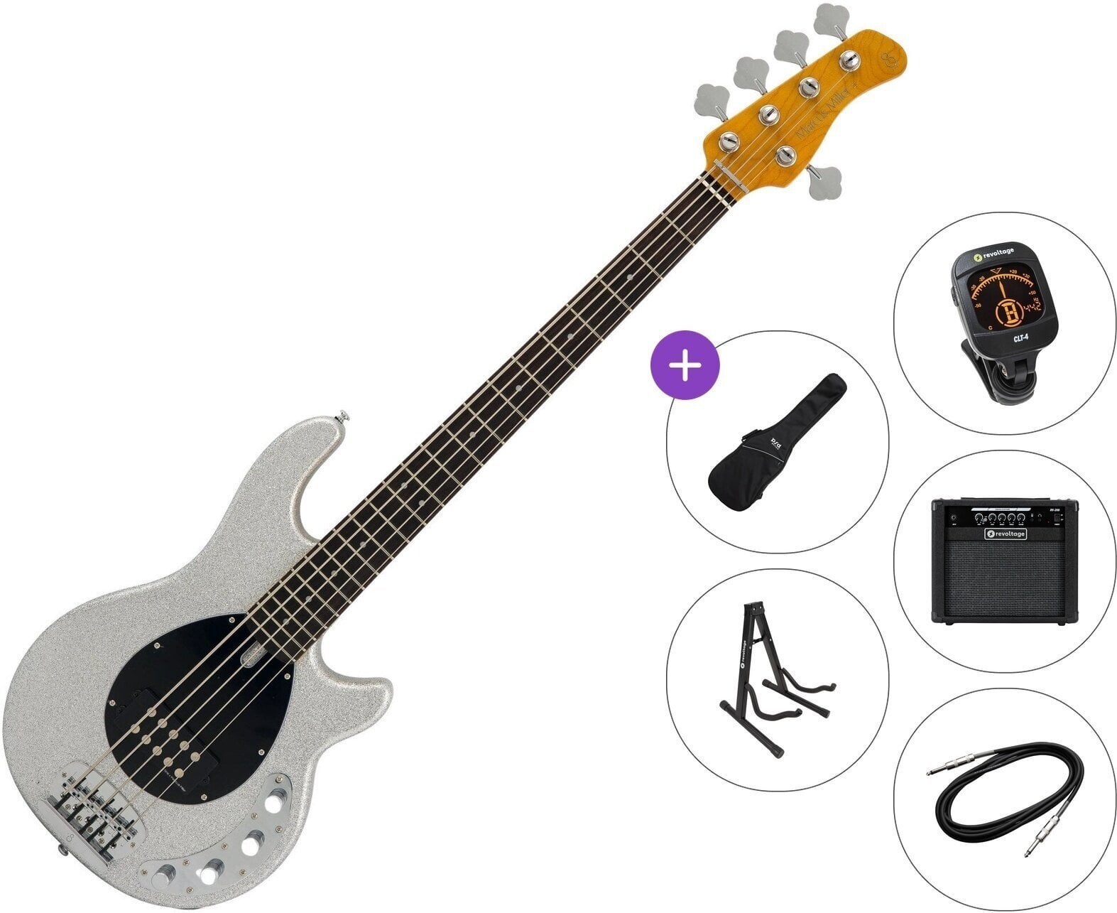 5 žičana bas gitara Sire Marcus Miller Z3-5 Premium SET Silver 5 žičana bas gitara