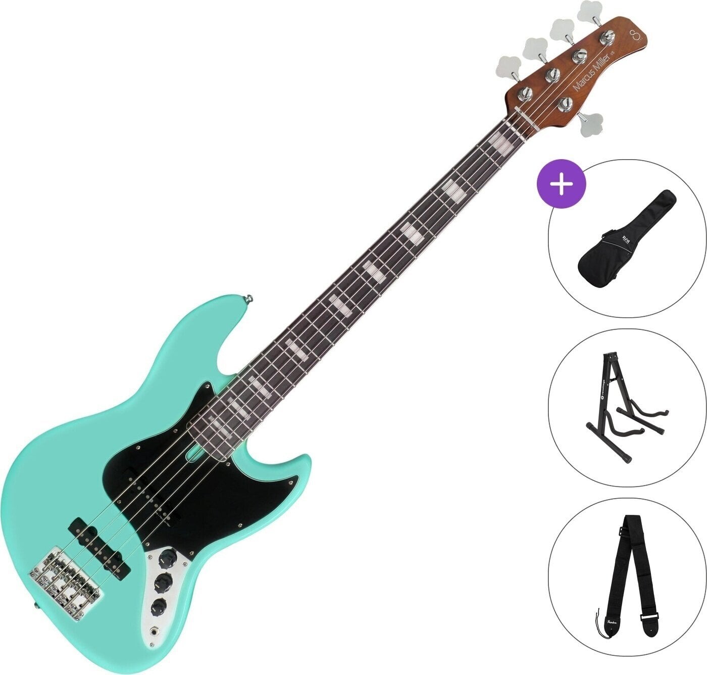 5 strunska bas kitara Sire Marcus Miller V5R Alder-5 Standard SET Mild Green 5 strunska bas kitara