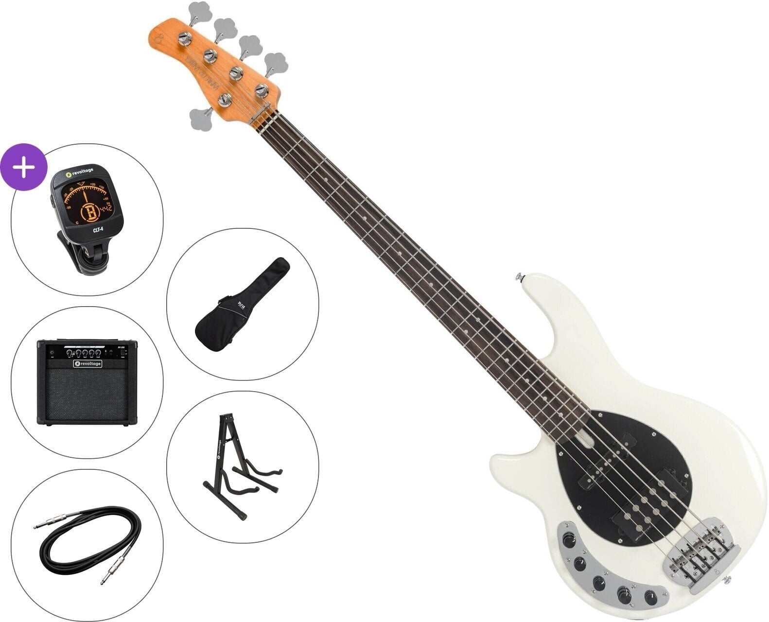 5-strenget basguitar Sire Marcus Miller Z7-5 LH Premium SET Antique White 5-strenget basguitar