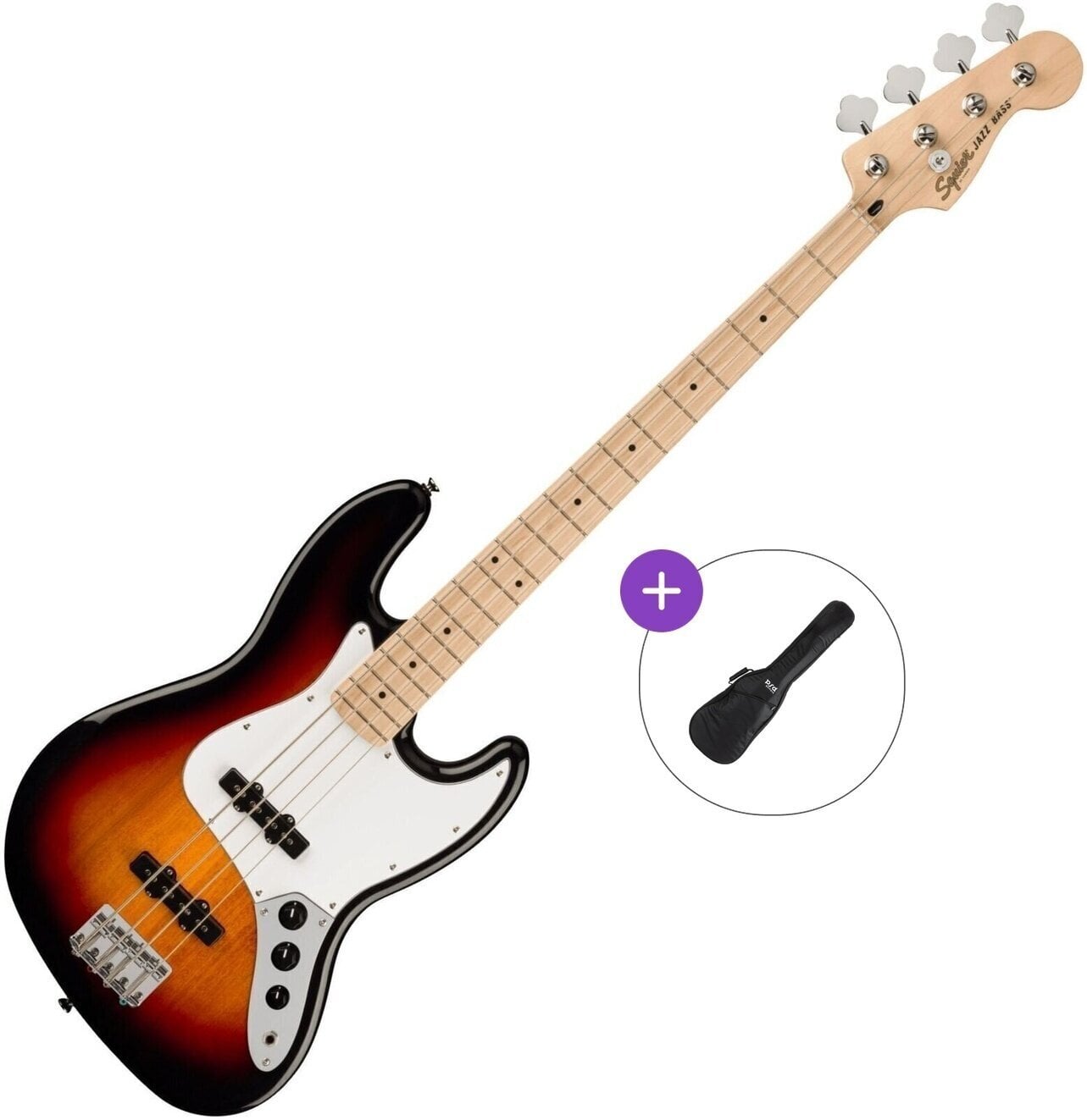 4-strengs bassgitar Fender Squier Affinity Series Jazz Bass MN WPG Basic SET 3-Color Sunburst 4-strengs bassgitar