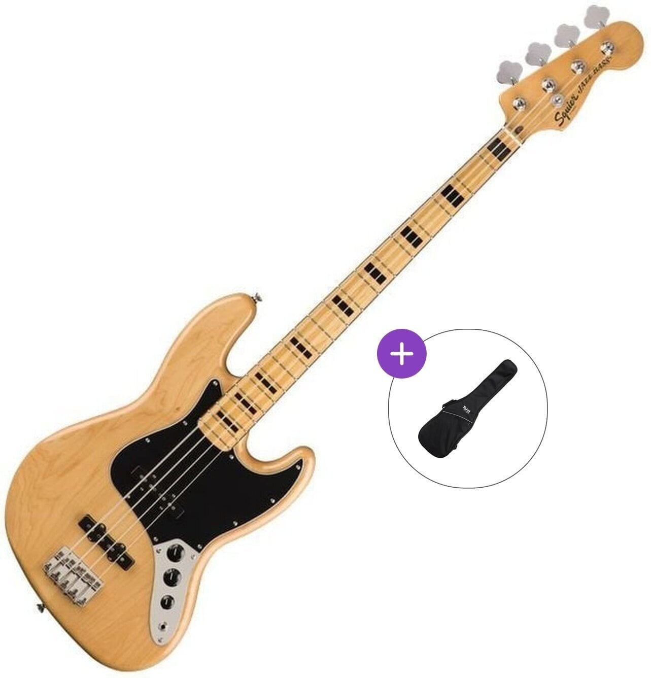 Elektrische basgitaar Fender Squier Classic Vibe '70s Jazz Bass MN Basic SET Natural Elektrische basgitaar