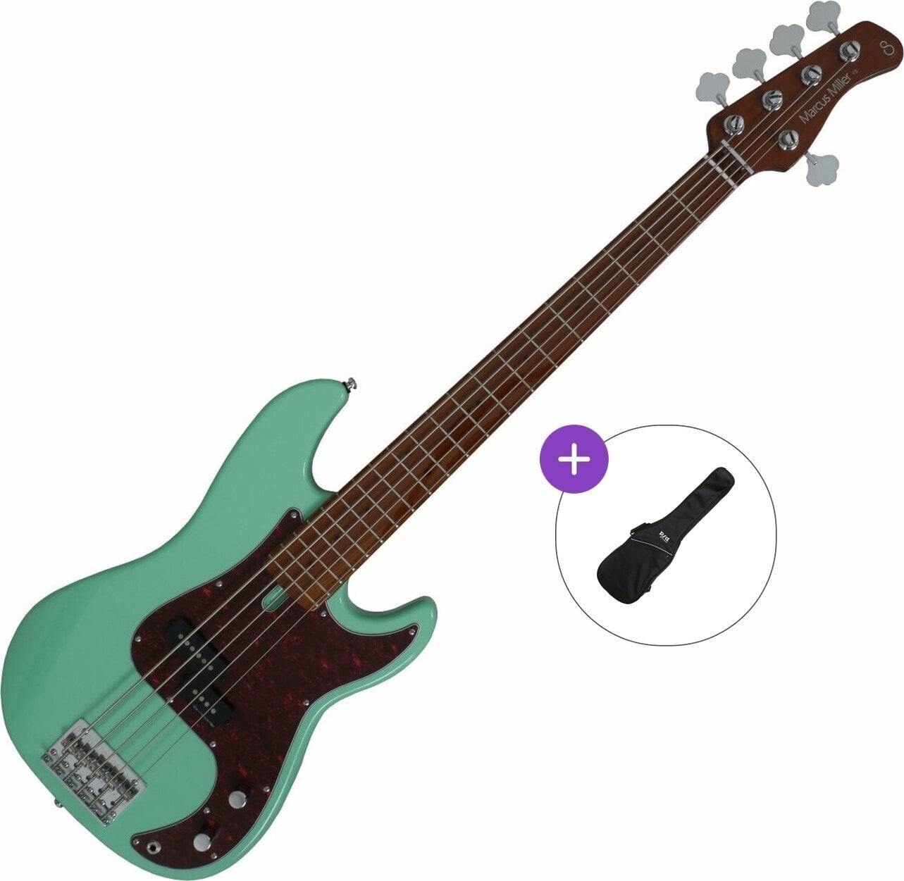 5-snarige basgitaar Sire Marcus Miller P5 Alder-5 Basic SET Green 5-snarige basgitaar