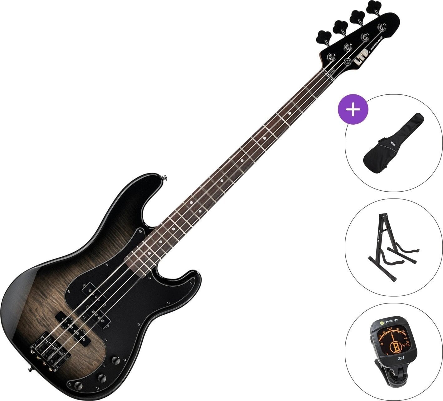 Električna bas kitara ESP LTD SURVEYOR-204DX Standard SET Black Burst Električna bas kitara