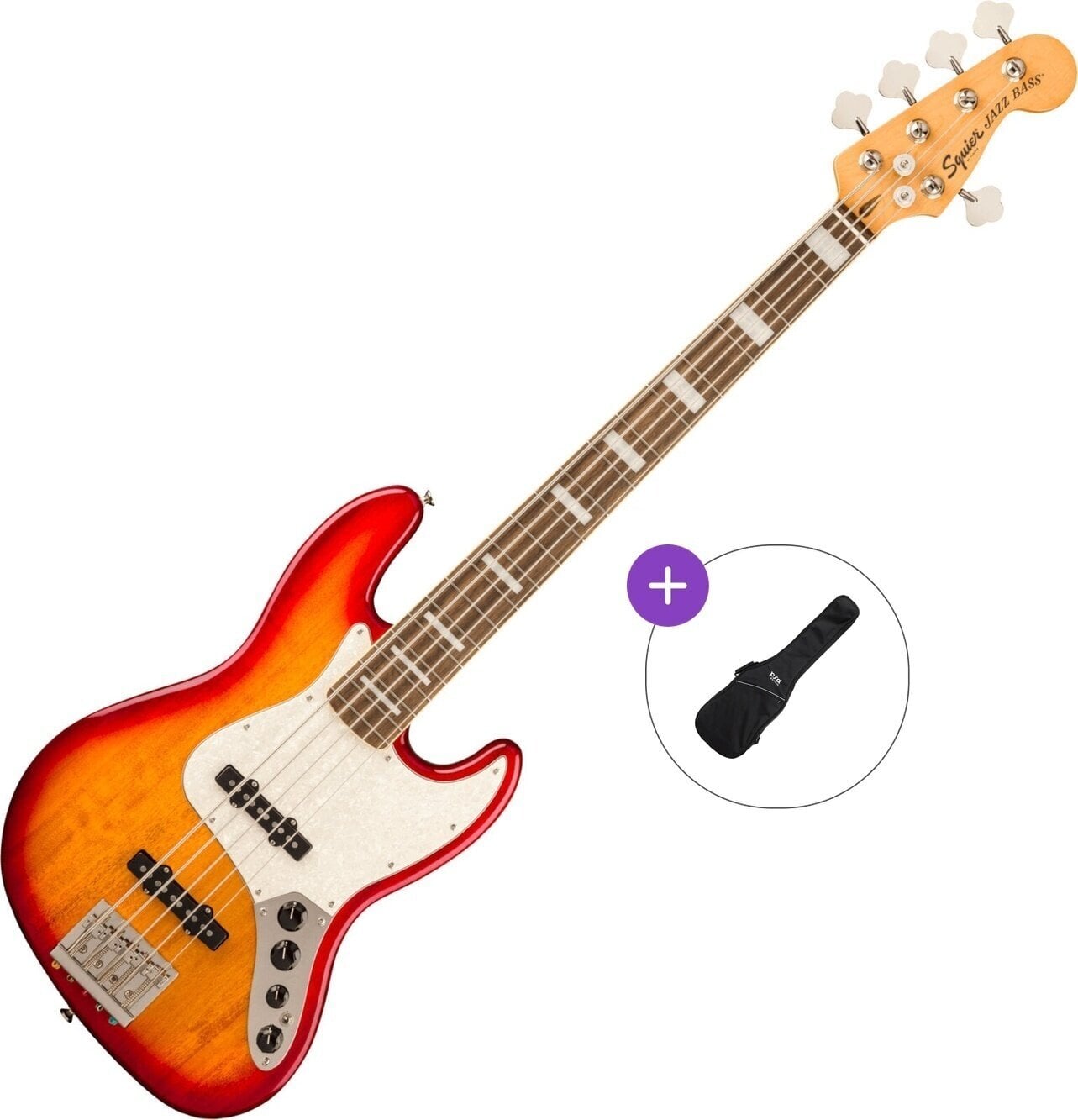 5-strenget basguitar Fender Squier Classic Vibe Active '70s Jazz Bass V LRL Basic SET Sienna Sunburst 5-strenget basguitar