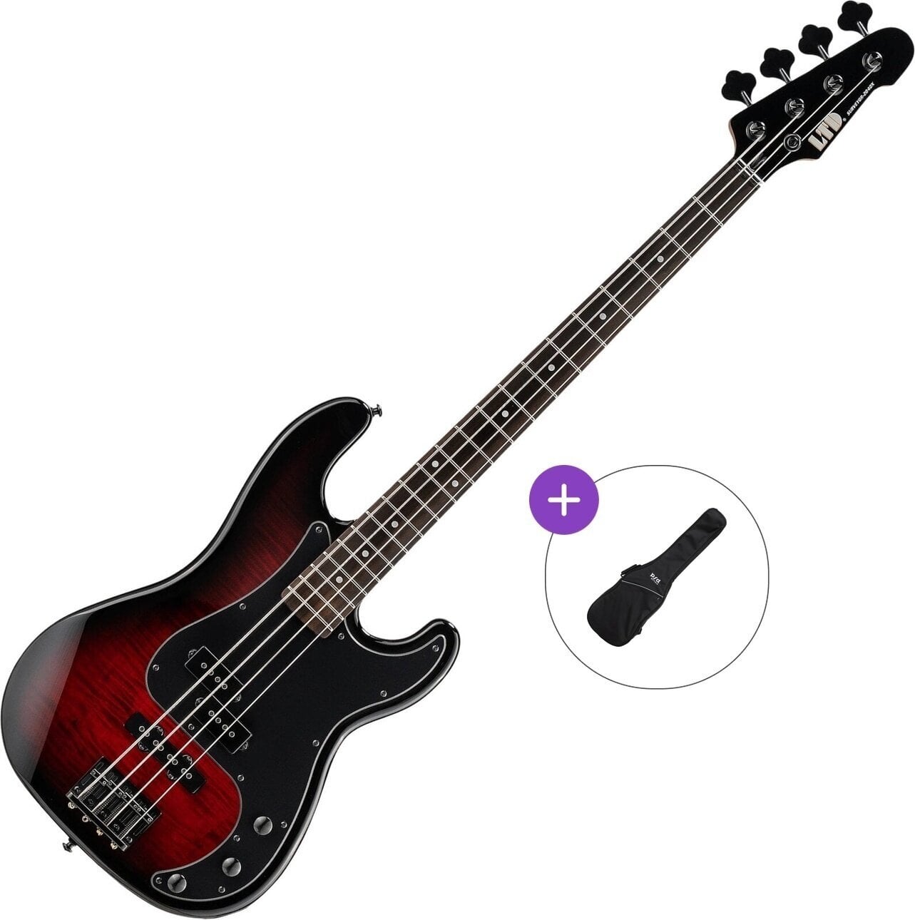 Električna bas gitara ESP LTD SURVEYOR-204DX Basic SET Red Burst Električna bas gitara