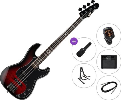 Električna bas kitara ESP LTD SURVEYOR-204DX Premium SET Red Burst Električna bas kitara - 1