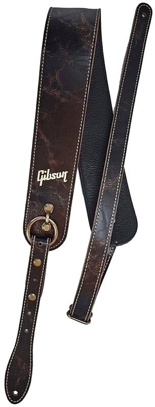 Leather guitar strap Gibson The Vintage Saddle Leather guitar strap Black