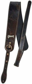 Leather guitar strap Gibson The Vintage Saddle Leather guitar strap Black - 1