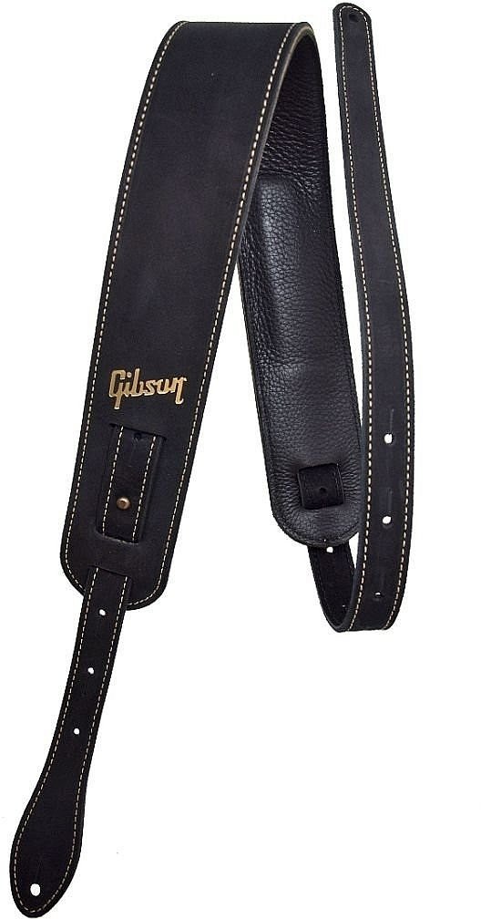 Leather guitar strap Gibson The Nubuck Leather guitar strap Black