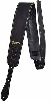 Leather guitar strap Gibson The Nubuck Leather guitar strap Black - 1