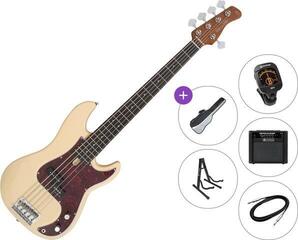 5 strunska bas kitara Sire Marcus Miller P5R Alder-5 Premium SET Vintage White 5 strunska bas kitara