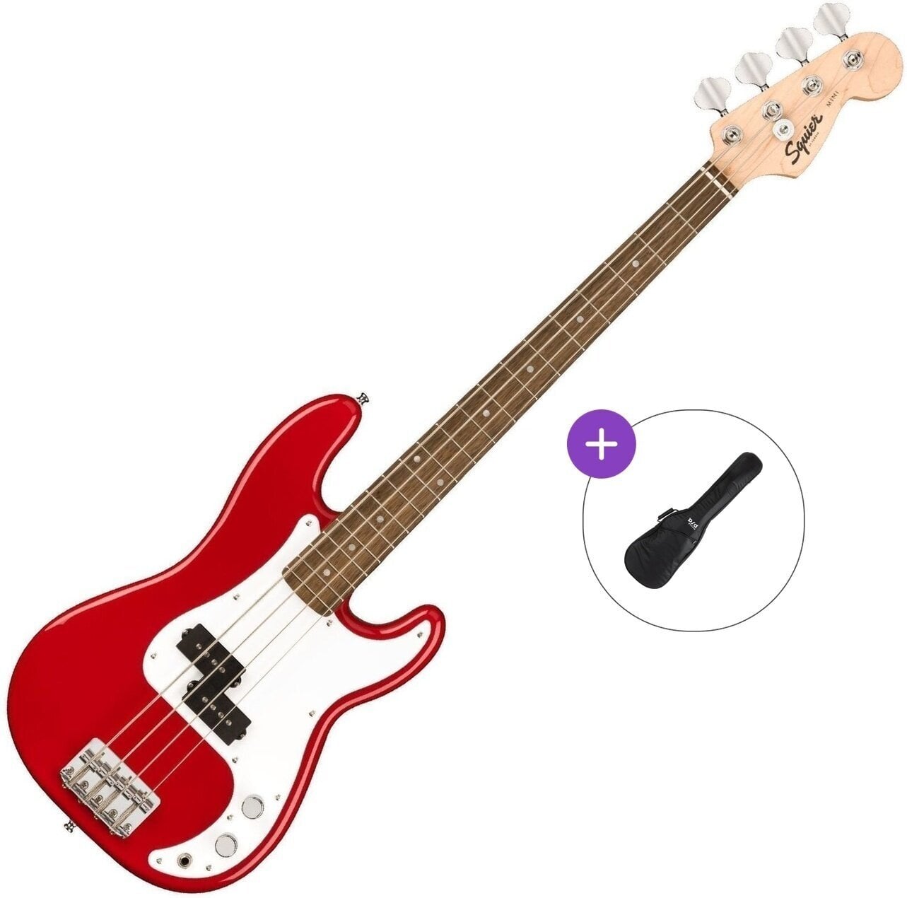 Elektrická baskytara Fender Squier Mini Precision Bass IL Basic SET Dakota Red Elektrická baskytara