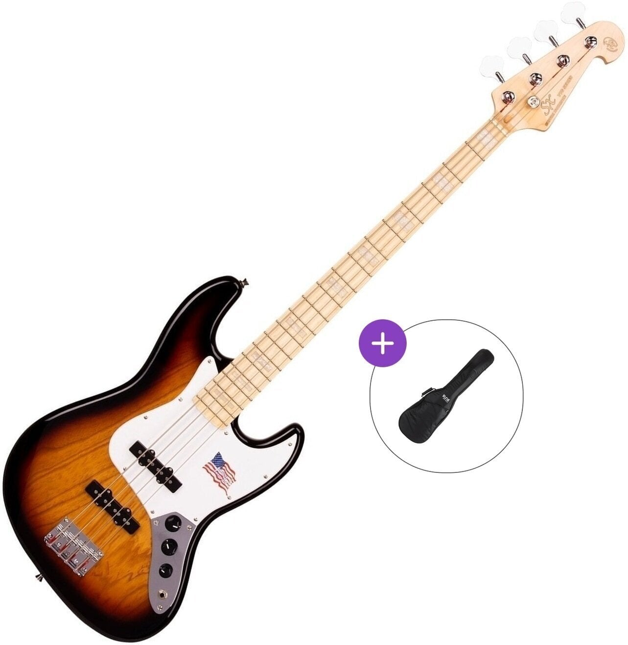 Električna bas kitara SX SJB75 Basic SET 3-Tone Sunburst Električna bas kitara