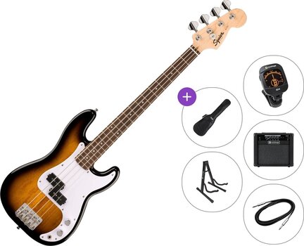 Električna bas kitara Fender Squier Mini Precision Bass LRL Premium SET 2-Color Sunburst Električna bas kitara - 1