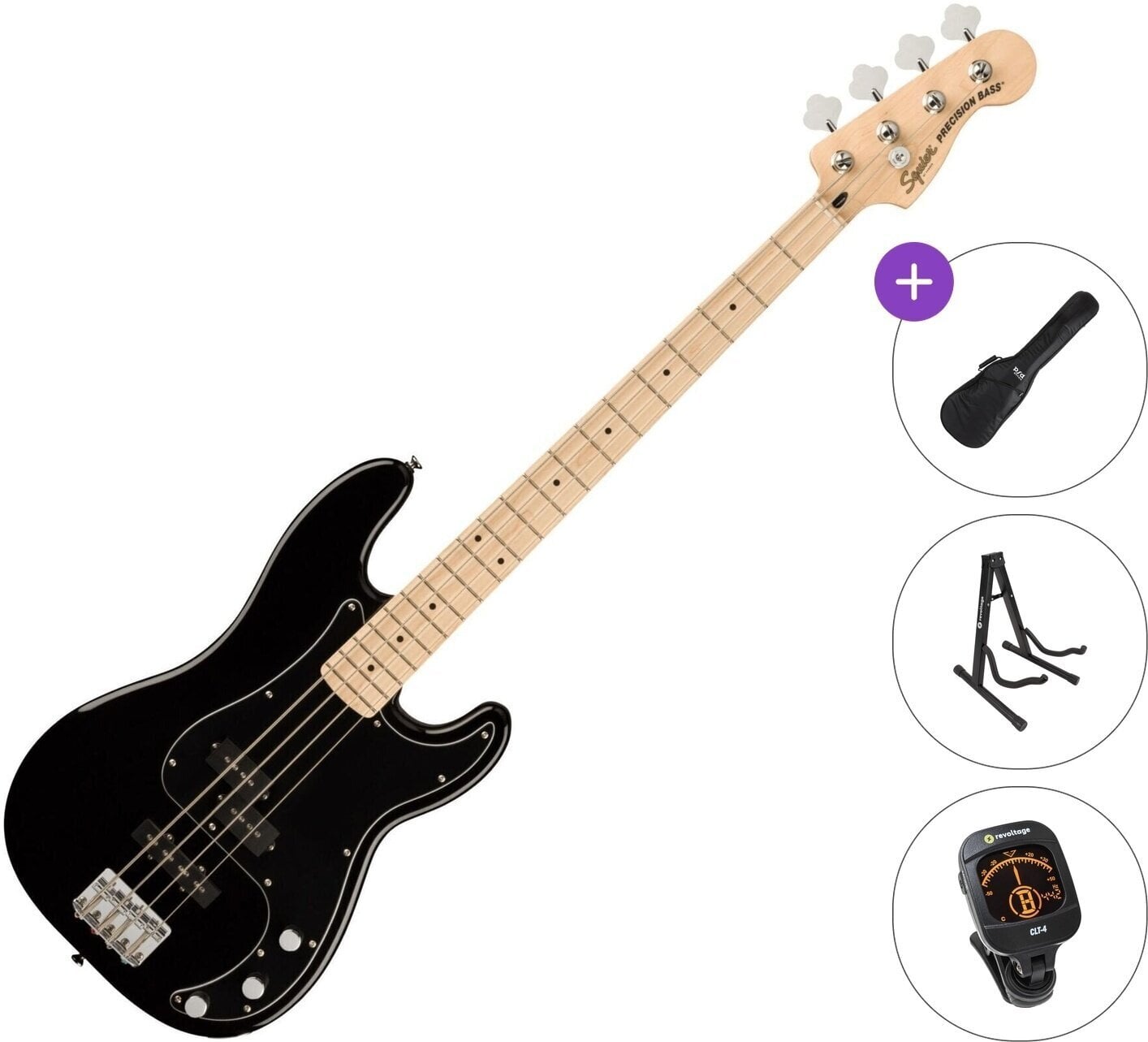 Električna bas kitara Fender Squier Affinity Series Precision Bass PJ MN BPG Standard SET Black Električna bas kitara