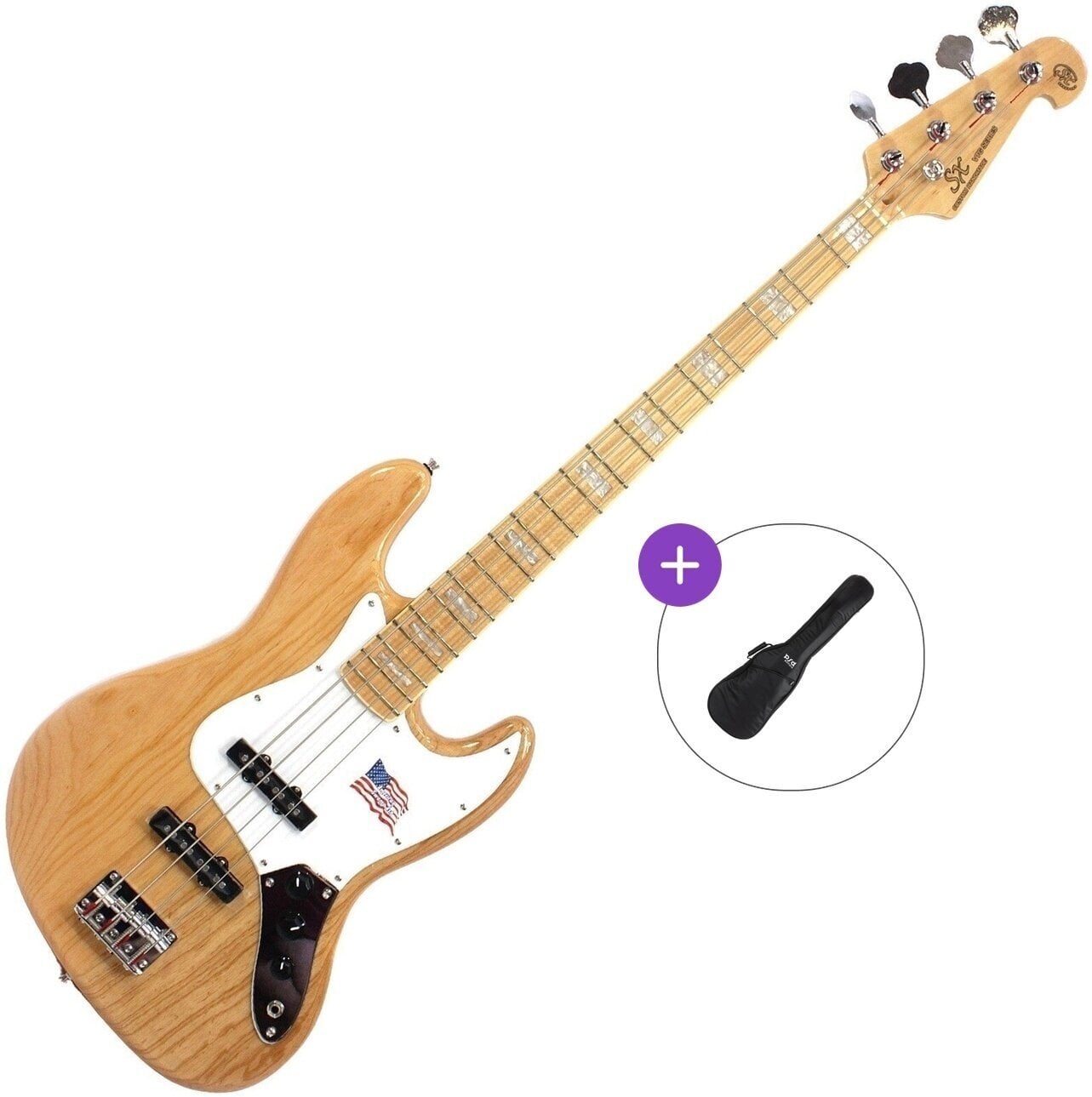 Električna bas kitara SX SJB75 Basic SET Natural Električna bas kitara