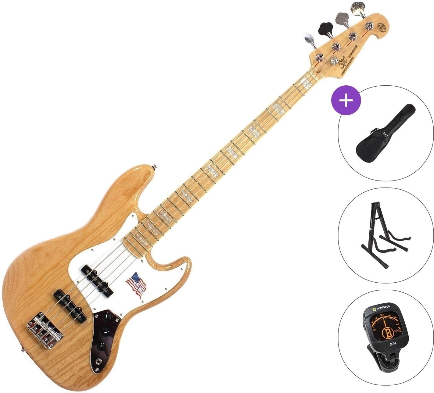 Električna bas kitara SX SJB75 Standard SET Natural Električna bas kitara