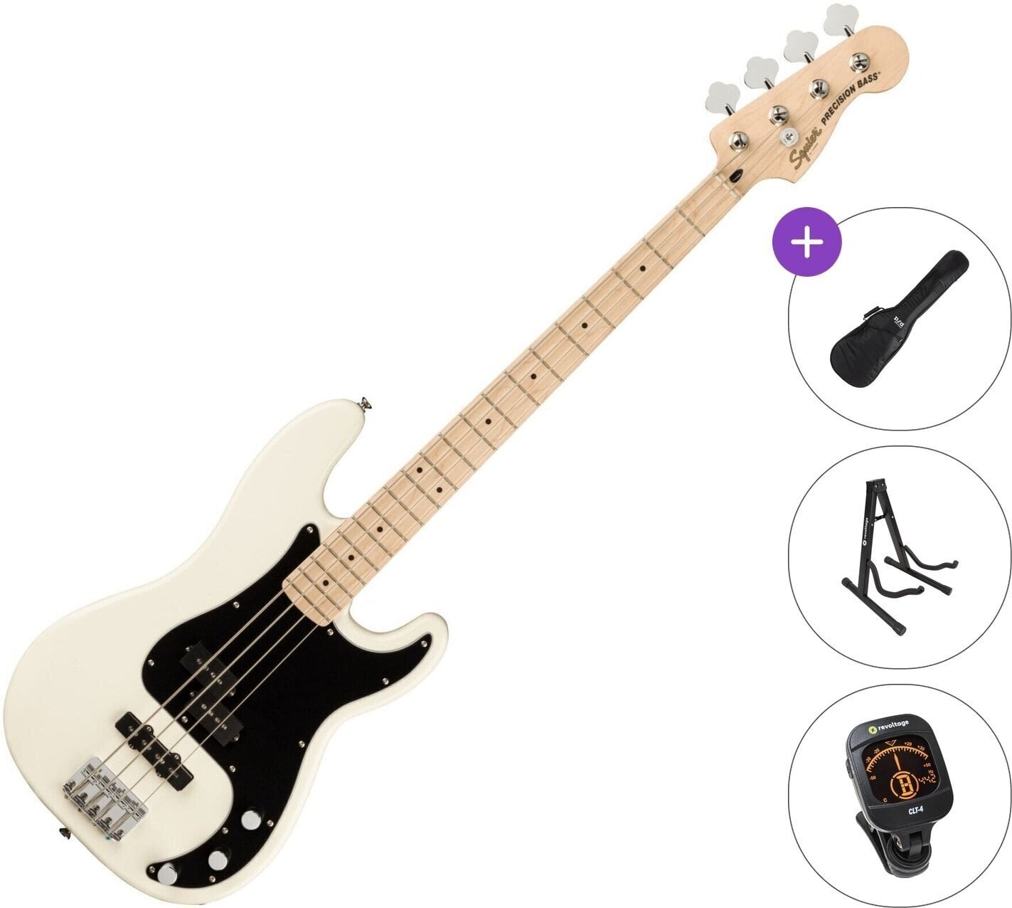 Električna bas kitara Fender Squier Affinity Series Precision Bass PJ MN BPG Standard SET Olympic White Električna bas kitara