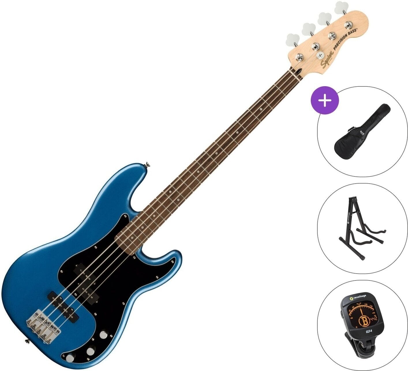 4-strenget basguitar Fender Squier Affinity Series Precision Bass PJ LRL BPG Standard SET Lake Placid Blue 4-strenget basguitar