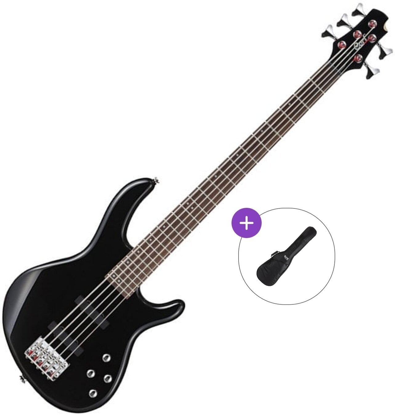 5 žičana bas gitara Cort Action Bass V Plus Basic SET Black 5 žičana bas gitara