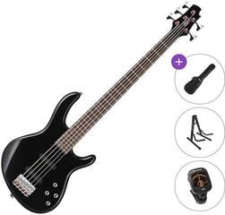 5-snarige basgitaar Cort Action Bass V Plus Standard SET Black 5-snarige basgitaar