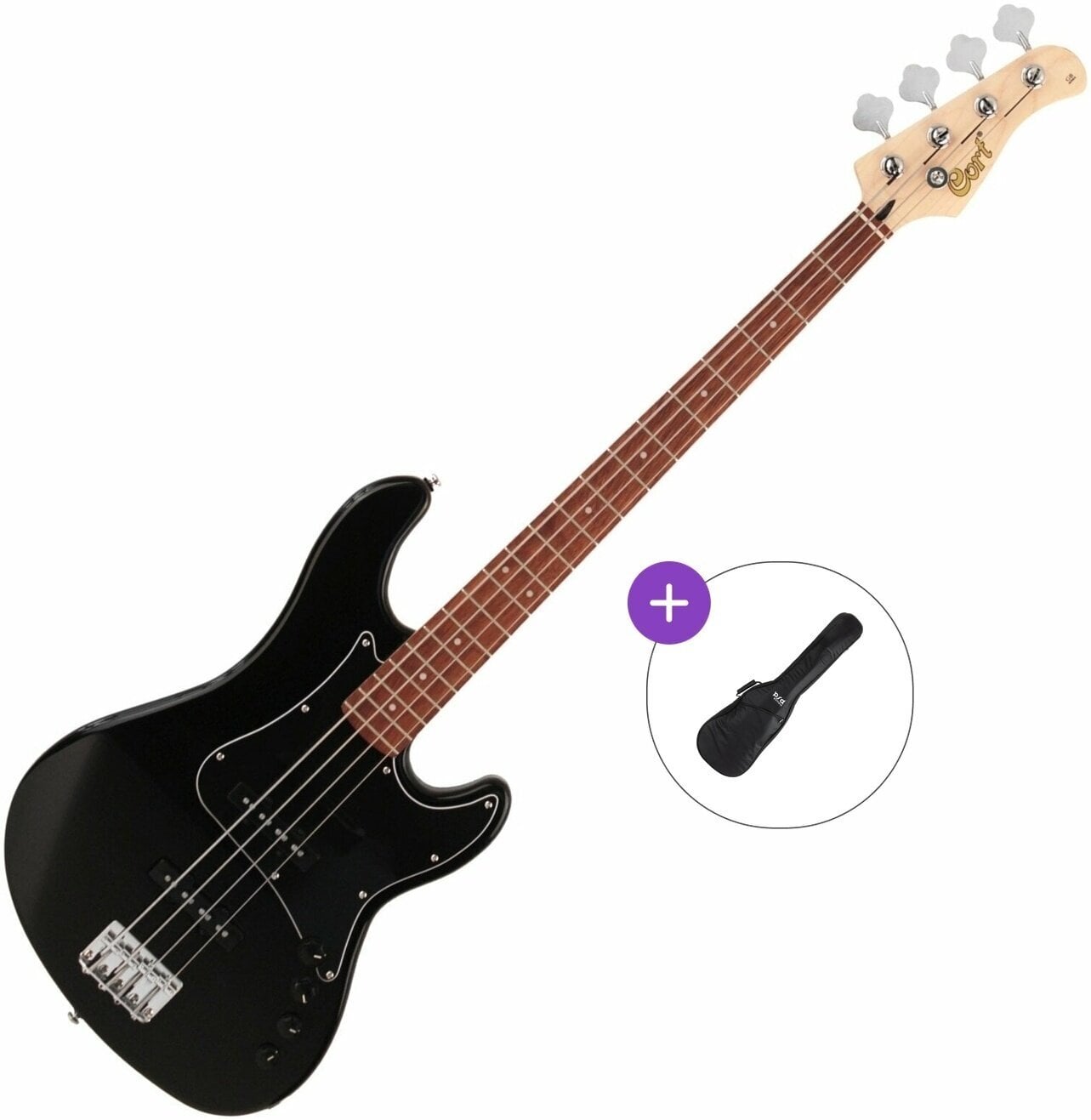 Električna bas kitara Cort GB34JJ Basic SET Black Električna bas kitara