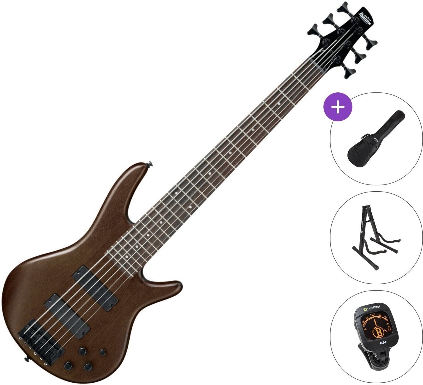 6 strunska bas kitara Ibanez GSR206B-WNF Standard SET Walnut Flat 6 strunska bas kitara