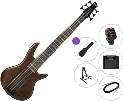 6 strunska bas kitara Ibanez GSR206B-WNF Premium SET Walnut Flat 6 strunska bas kitara - 1