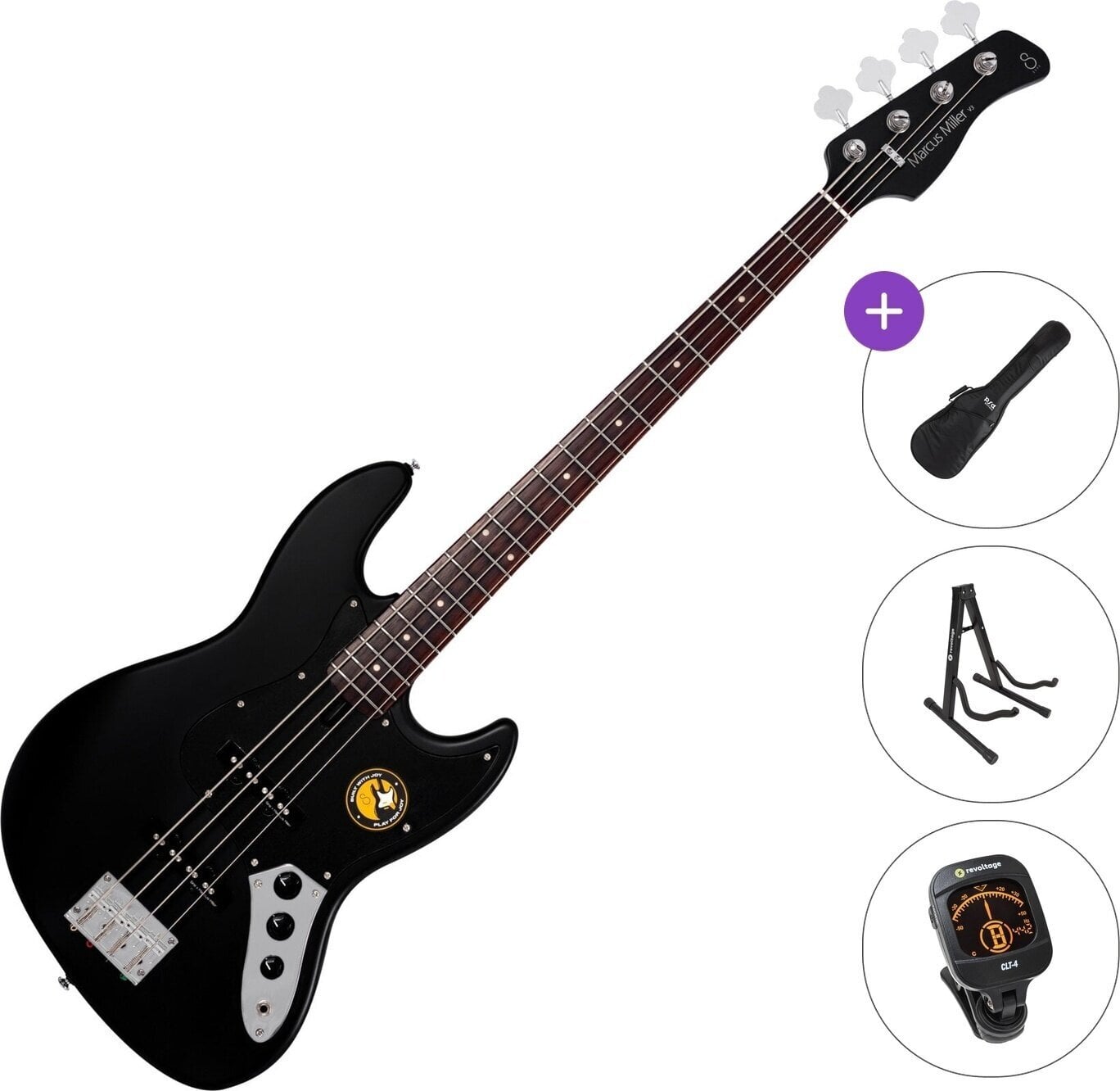 4-strenget basguitar Sire Marcus Miller V3P-4 Standard SET Black Satin 4-strenget basguitar