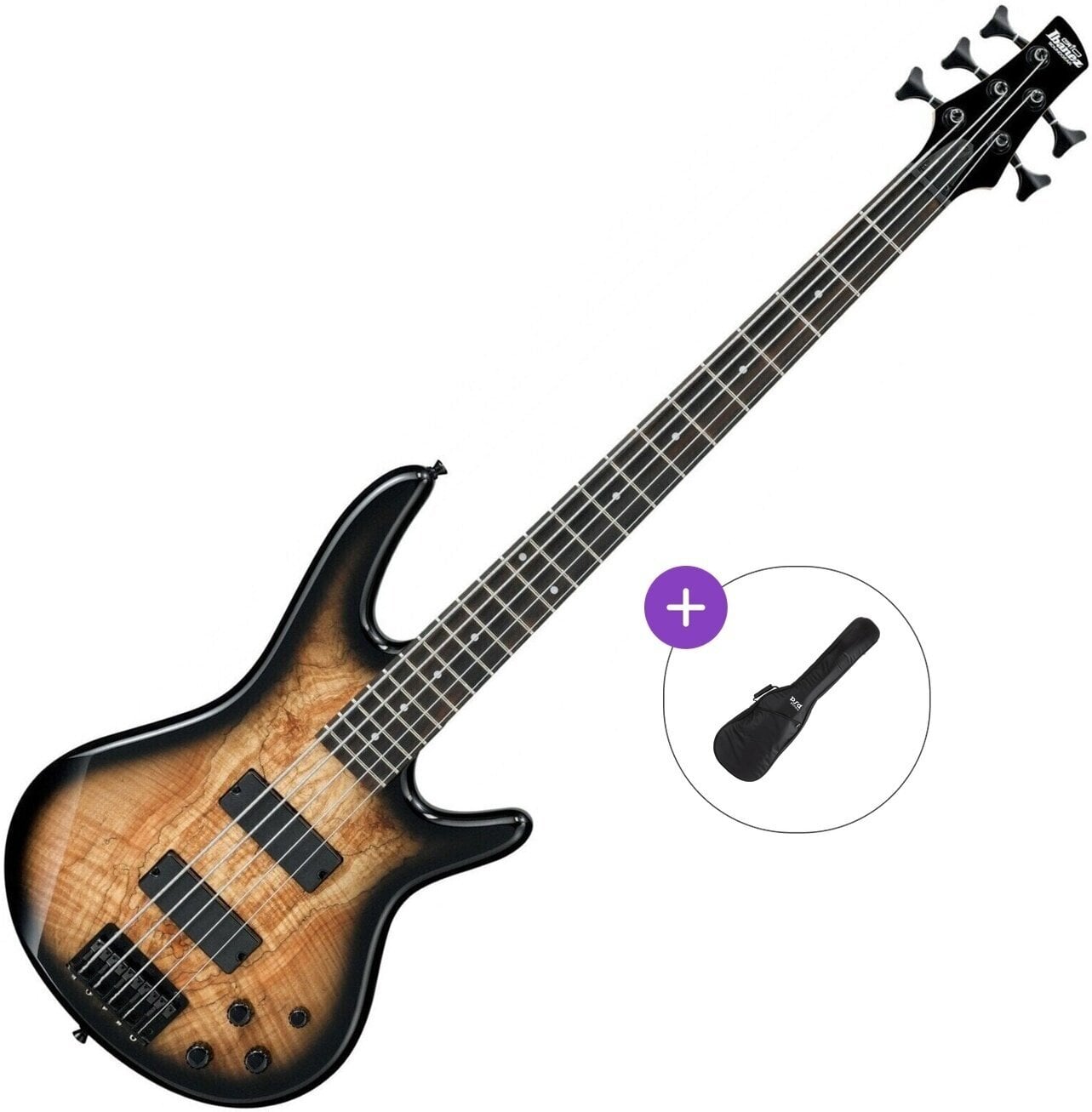 5 strunska bas kitara Ibanez GSR205SM-NGT Basic SET Natural Grey Burst 5 strunska bas kitara