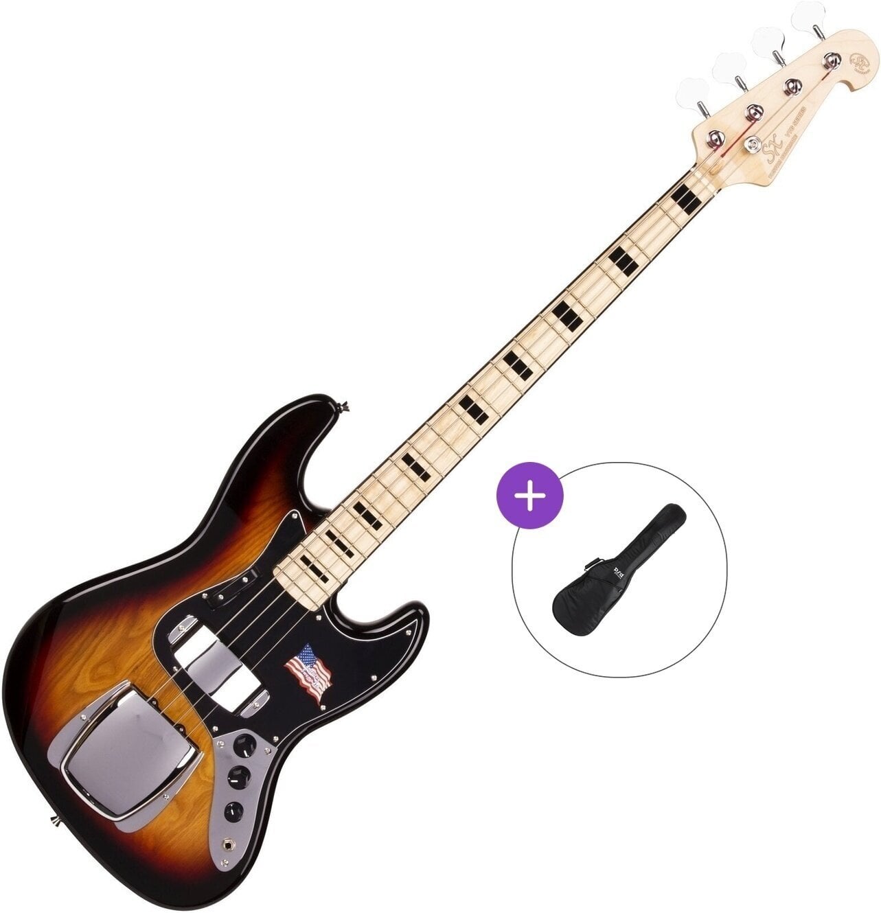 Električna bas kitara SX SJB75C-3TS Basic SET 3-Tone Sunburst Električna bas kitara