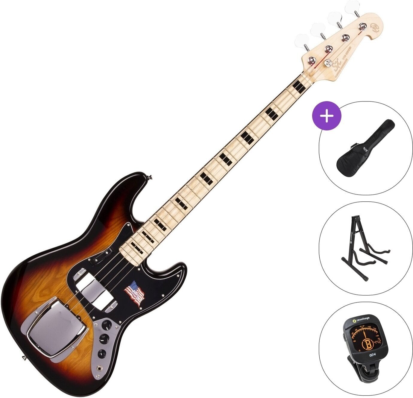 Električna bas kitara SX SJB75C-3TS Standard SET 3-Tone Sunburst Električna bas kitara