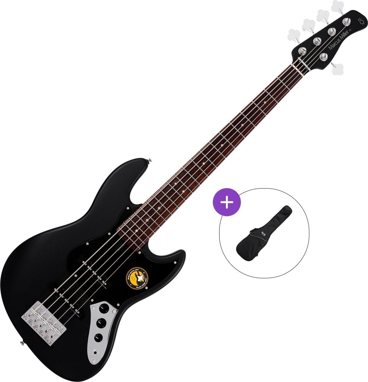 5 strunska bas kitara Sire Marcus Miller V3P-5 Basic SET Black Satin 5 strunska bas kitara