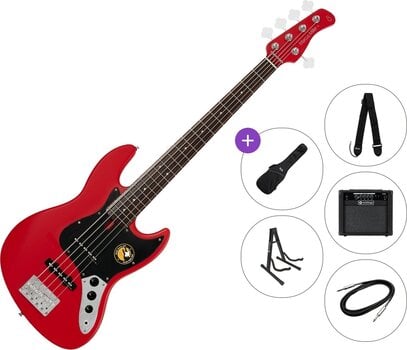 5 strunska bas kitara Sire Marcus Miller V3P-5 Premium SET Satin Red 5 strunska bas kitara - 1