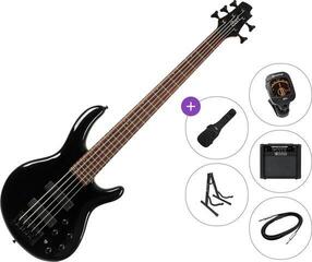 5-strenget basguitar Cort C5 Deluxe Premium SET Black 5-strenget basguitar