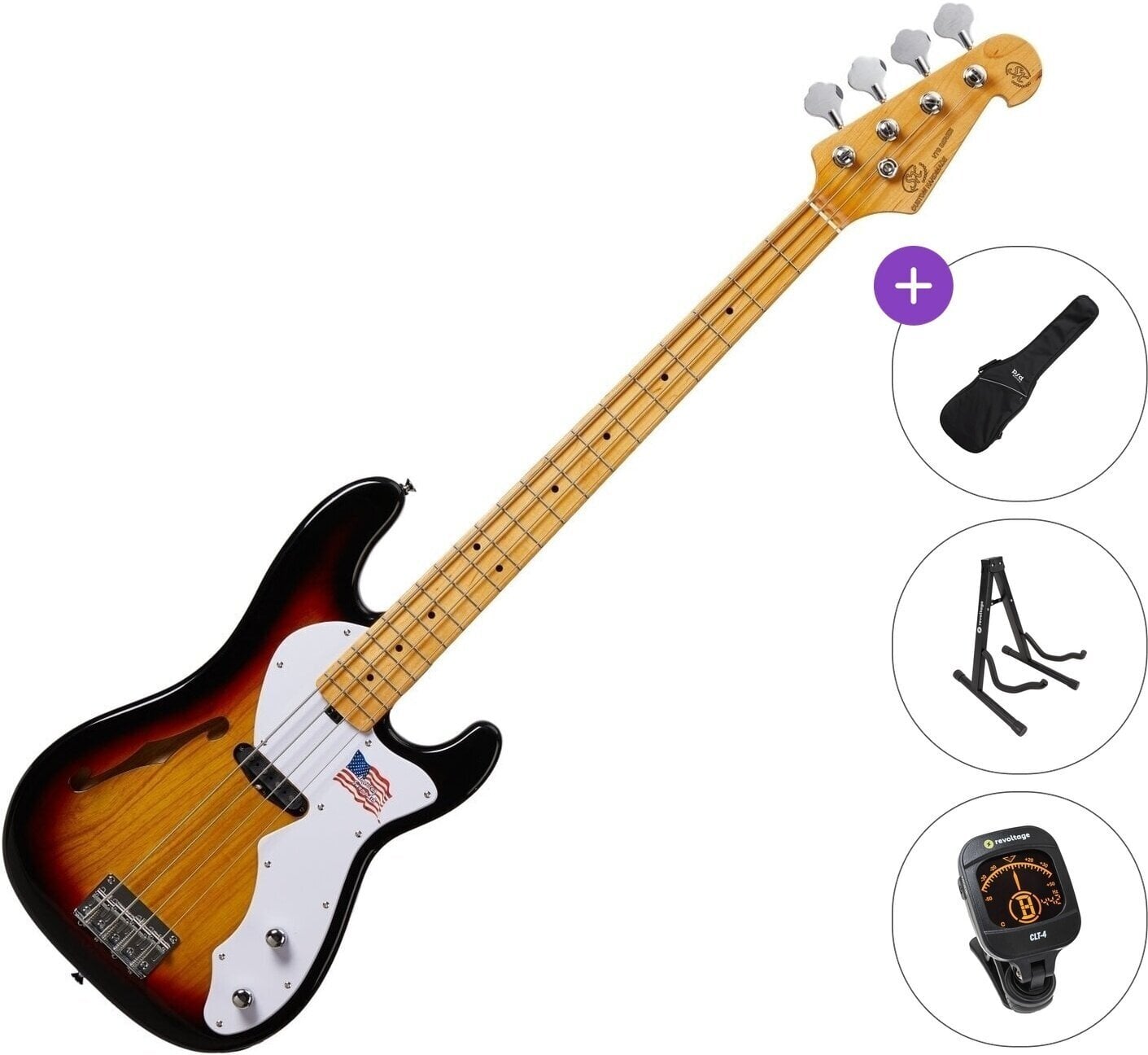 Električna bas kitara SX SBA2PH Standard SET 3-Tone Sunburst Električna bas kitara