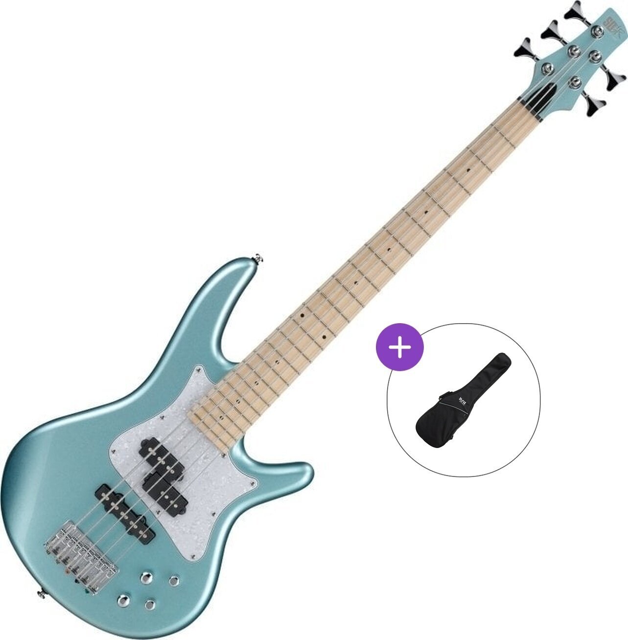 5-strunná baskytara Ibanez SRMD205-SPN Basic SET Sea Foam Pearl Green 5-strunná baskytara