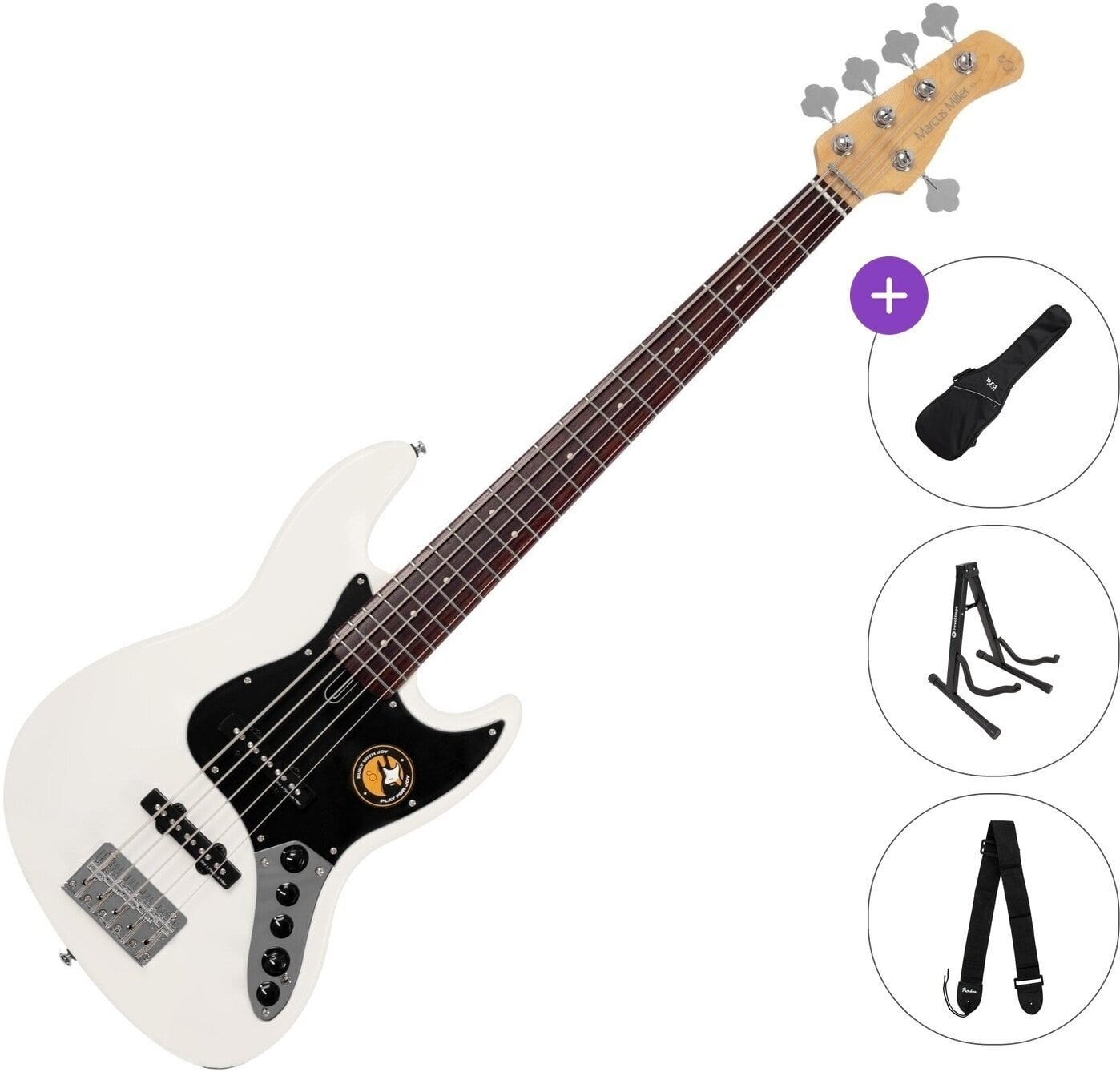 5 žičana bas gitara Sire Marcus Miller V3-5 Standard SET Antique White 5 žičana bas gitara