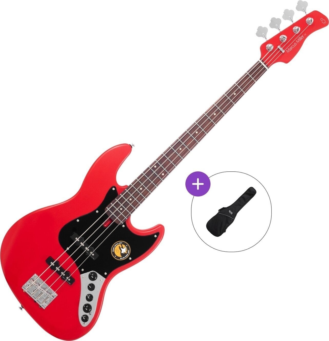 Električna bas kitara Sire Marcus Miller V3-4 Basic SET Red Satin Električna bas kitara